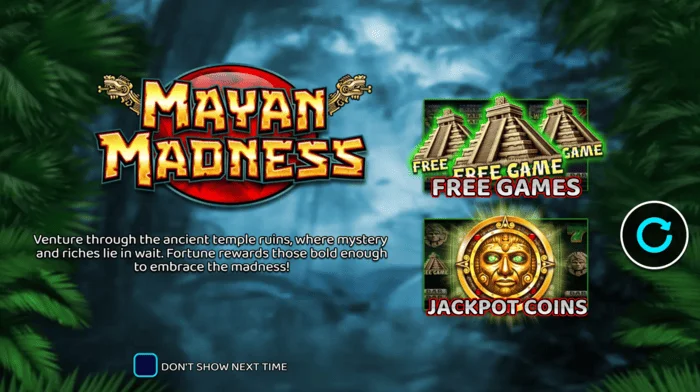 Mayan Madness - glavni meni sa tematikom Maja